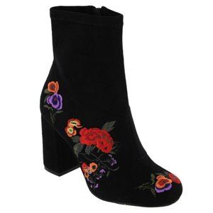 MIA Monique Faux Suede Embroidered Booties Size 9